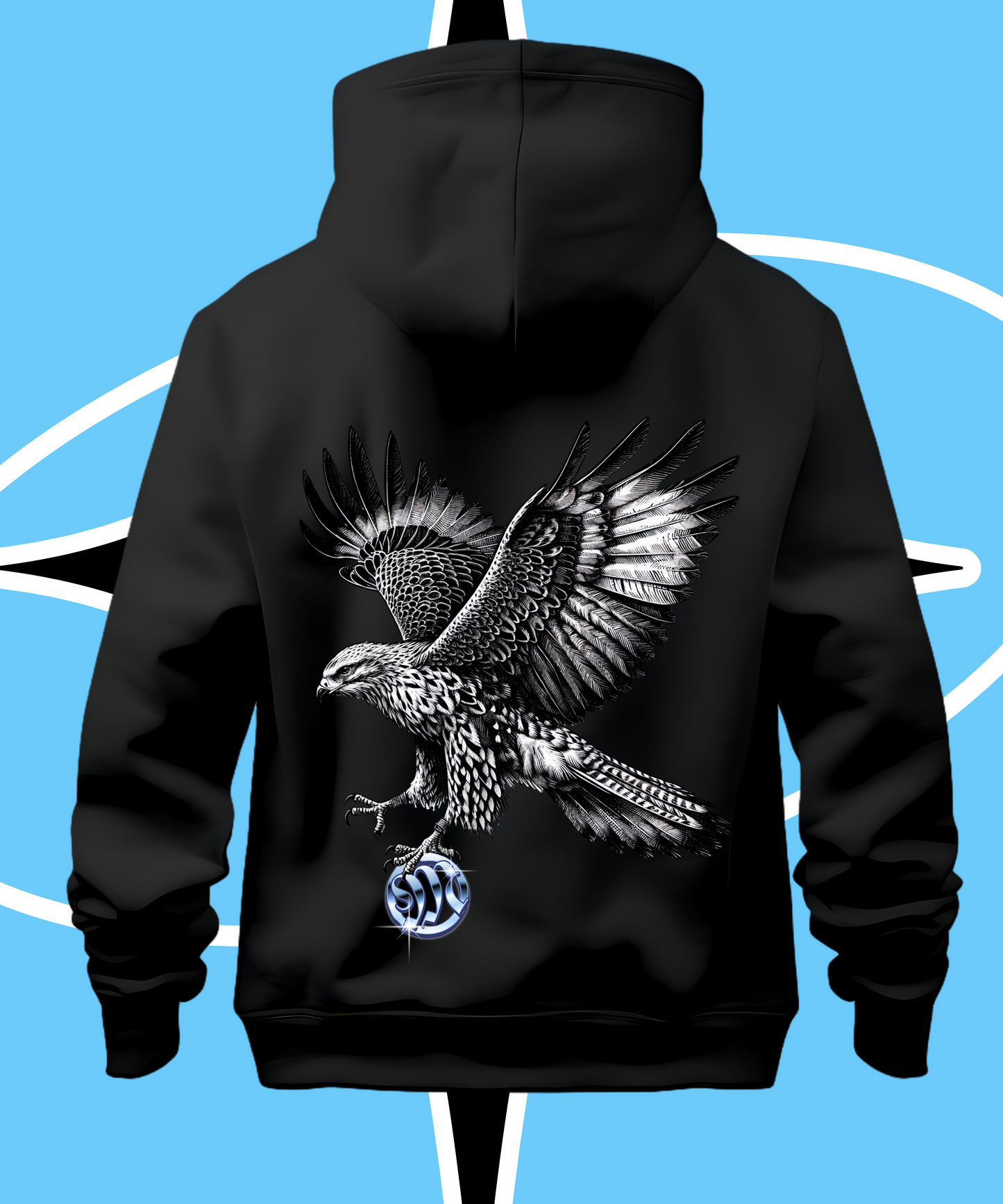 Magnificent Eagle Black Hoodie