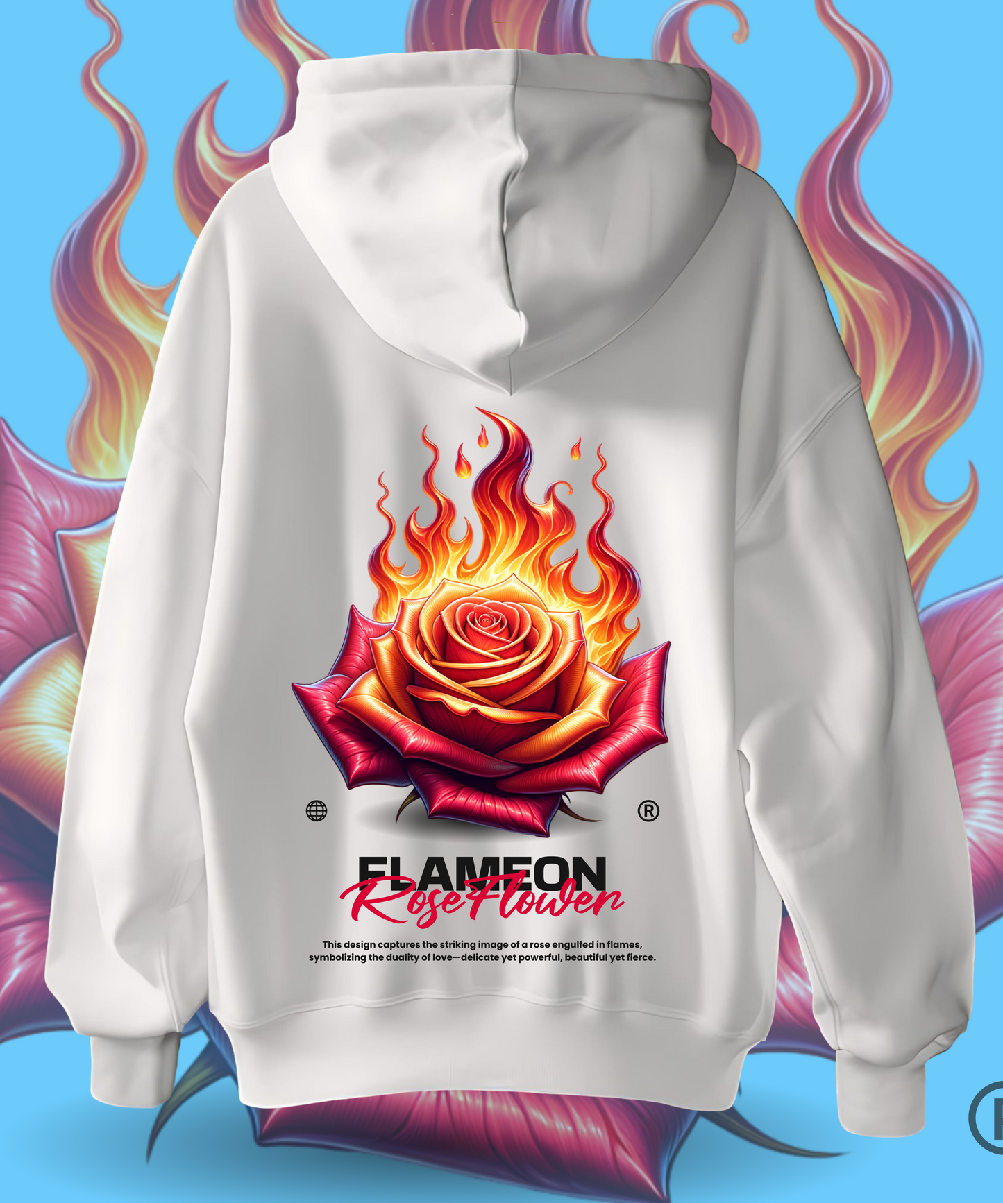 Flame On White Hoodie